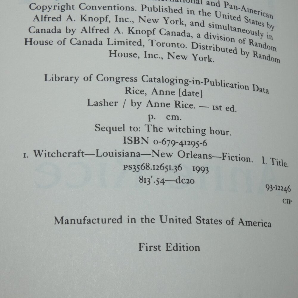 Anne Rice LASHER Signed 1st - Picture 6 of 14